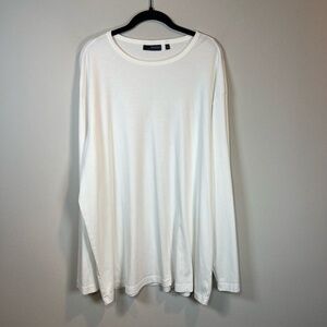 Murano Wardrobe Essentials 100% Cotton Long Sleeve Shirt White Size Mens 3X Tall